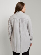 Curvy - Gestreifte Longbluse mit Turn-Ups - Frauen - offwhite charcoal stripe Curvy - Gestreifte Longbluse mit Turn-Ups - Frauen - offwhite charcoal stripe - 2 - My True Me