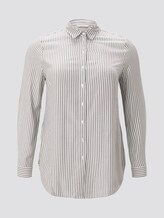 Curvy - Gestreifte Longbluse mit Turn-Ups - Frauen - offwhite charcoal stripe Curvy - Gestreifte Longbluse mit Turn-Ups - Frauen - offwhite charcoal stripe - 7 - My True Me