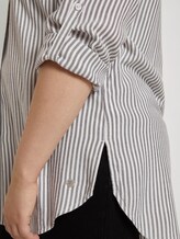 Curvy - Gestreifte Longbluse mit Turn-Ups - Frauen - offwhite charcoal stripe Curvy - Gestreifte Longbluse mit Turn-Ups - Frauen - offwhite charcoal stripe - 9 - My True Me