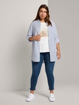 Gestreifte Longbluse mit Turn-Ups - Frauen - offwhite sea blue stripe Gestreifte Longbluse mit Turn-Ups - Frauen - offwhite sea blue stripe - 3 - My True Me