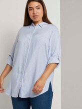 Gestreifte Longbluse mit Turn-Ups - Frauen - offwhite sea blue stripe Gestreifte Longbluse mit Turn-Ups - Frauen - offwhite sea blue stripe - 5 - My True Me