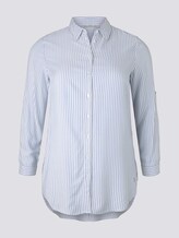 Gestreifte Longbluse mit Turn-Ups - Frauen - offwhite sea blue stripe Gestreifte Longbluse mit Turn-Ups - Frauen - offwhite sea blue stripe - 7 - My True Me