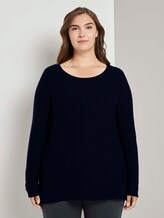 Curvy - Pullover mit Streifenstruktur - Frauen - Sky Captain Blue Curvy - Pullover mit Streifenstruktur - Frauen - Sky Captain Blue - 1 - My True Me