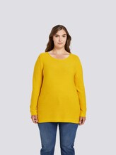 Curvy - Pullover mit Streifenstruktur - Frauen - wood green Curvy - Pullover mit Streifenstruktur - Frauen - wood green - 1 - My True Me