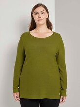Pullover mit Streifenstruktur - Frauen - california sand yellow Pullover mit Streifenstruktur - Frauen - california sand yellow - 1 - My True Me