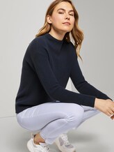 Pullover mit Stehkragen in Ripp-Optik - Frauen - Sky Captain Blue Pullover mit Stehkragen in Ripp-Optik - Frauen - Sky Captain Blue - 5 - TOM TAILOR