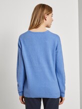 Pullover mit V-Ausschnitt - Frauen - sea blue melange Pullover mit V-Ausschnitt - Frauen - sea blue melange - 2 - TOM TAILOR