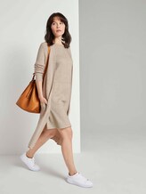Kurzarm-Kleid mit Taschen - Frauen - desert sand melange Kurzarm-Kleid mit Taschen - Frauen - desert sand melange - 3 - TOM TAILOR