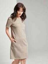 Kurzarm-Kleid mit Taschen - Frauen - desert sand melange Kurzarm-Kleid mit Taschen - Frauen - desert sand melange - 5 - TOM TAILOR