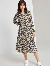 Gemustertes Midikleid mit Volants - Frauen - khaki yellow camouflage design Gemustertes Midikleid mit Volants - Frauen - khaki yellow camouflage design - 3 - TOM TAILOR