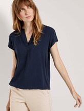 Henley-Bluse mit elastischem Bund - Frauen - Sky Captain Blue Henley-Bluse mit elastischem Bund - Frauen - Sky Captain Blue - 5 - TOM TAILOR