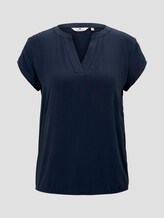 Henley-Bluse mit elastischem Bund - Frauen - Sky Captain Blue Henley-Bluse mit elastischem Bund - Frauen - Sky Captain Blue - 7 - TOM TAILOR