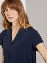 Henley-Bluse mit elastischem Bund - Frauen - Sky Captain Blue Henley-Bluse mit elastischem Bund - Frauen - Sky Captain Blue - 9 - TOM TAILOR