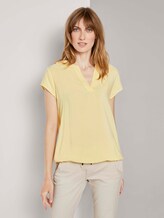 Henley-Bluse mit elastischem Bund - Frauen - light honey popcorn Henley-Bluse mit elastischem Bund - Frauen - light honey popcorn - 1 - TOM TAILOR