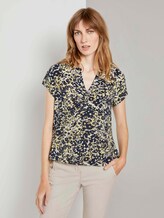 Henley-Bluse mit elastischem Bund - Frauen - yellow flower design Henley-Bluse mit elastischem Bund - Frauen - yellow flower design - 1 - TOM TAILOR