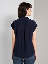 Blusenshirt mit Henley-Kragen - Frauen - Sky Captain Blue Blusenshirt mit Henley-Kragen - Frauen - Sky Captain Blue - 2 - TOM TAILOR