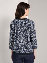 Gemusterte Bluse mit Tape-Details - Frauen - blue flower design Gemusterte Bluse mit Tape-Details - Frauen - blue flower design - 2 - TOM TAILOR