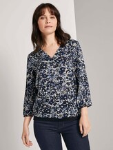 Gemusterte Bluse mit Tape-Details - Frauen - blue flower design Gemusterte Bluse mit Tape-Details - Frauen - blue flower design - 5 - TOM TAILOR