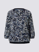 Gemusterte Bluse mit Tape-Details - Frauen - blue flower design Gemusterte Bluse mit Tape-Details - Frauen - blue flower design - 7 - TOM TAILOR