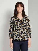 Gemusterte Bluse mit Tape-Details - Frauen - khaki yellow camouflage design Gemusterte Bluse mit Tape-Details - Frauen - khaki yellow camouflage design - 1 - TOM TAILOR