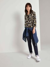 Gemusterte Bluse mit Tape-Details - Frauen - khaki yellow camouflage design Gemusterte Bluse mit Tape-Details - Frauen - khaki yellow camouflage design - 3 - TOM TAILOR