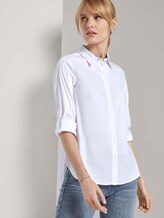 Henley-Bluse mit Faltendetail - Frauen - White Henley-Bluse mit Faltendetail - Frauen - White - 5 - TOM TAILOR