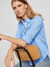 Henley-Bluse mit Faltendetail - Frauen - blue vertical thin stripe Henley-Bluse mit Faltendetail - Frauen - blue vertical thin stripe - 10 - TOM TAILOR