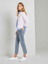 Henley-Bluse mit Faltendetail - Frauen - blue vertical thin stripe Henley-Bluse mit Faltendetail - Frauen - blue vertical thin stripe - 3 - TOM TAILOR