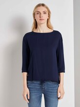 Bluse mit Tunnelzug und Tape-Detail - Frauen - Sky Captain Blue Bluse mit Tunnelzug und Tape-Detail - Frauen - Sky Captain Blue - 1 - TOM TAILOR