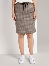 Checked jersey skirt - Women - camel small check Checked jersey skirt - Women - camel small check - 1 - TOM TAILOR