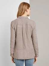 Karierte Bluse mit Turn-Ups - Frauen - camel small check Karierte Bluse mit Turn-Ups - Frauen - camel small check - 2 - TOM TAILOR