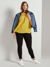 Turn-up blouse with pleated details - Women - california sand yellow Turn-up blouse with pleated details - Women - california sand yellow - 3 - My True Me
