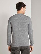 Basic Pullover in Mélange-Optik - Männer - white blue heather yarn Basic Pullover in Mélange-Optik - Männer - white blue heather yarn - 2 - TOM TAILOR