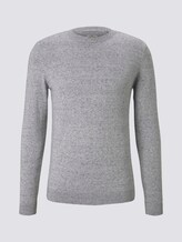 Basic Pullover in Mélange-Optik - Männer - white blue heather yarn Basic Pullover in Mélange-Optik - Männer - white blue heather yarn - 7 - TOM TAILOR