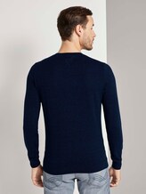 Basic Pullover in Mélange-Optik - Männer - navy blue heather Basic Pullover in Mélange-Optik - Männer - navy blue heather - 2 - TOM TAILOR