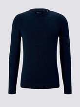 Basic Pullover in Mélange-Optik - Männer - navy blue heather Basic Pullover in Mélange-Optik - Männer - navy blue heather - 7 - TOM TAILOR
