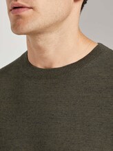 Basic Pullover in Mélange-Optik - Männer - olive navy heather yarn Basic Pullover in Mélange-Optik - Männer - olive navy heather yarn - 9 - TOM TAILOR