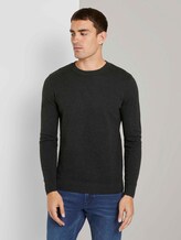 Pullover mit Strukturmuster - Männer - Black Grey Melange Pullover mit Strukturmuster - Männer - Black Grey Melange - 1 - TOM TAILOR
