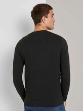 Pullover mit Strukturmuster - Männer - Black Grey Melange Pullover mit Strukturmuster - Männer - Black Grey Melange - 2 - TOM TAILOR