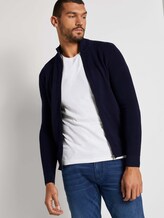 Strickjacke mit Stehkragen - Männer - Dark Blue Strickjacke mit Stehkragen - Männer - Dark Blue - 5 - TOM TAILOR