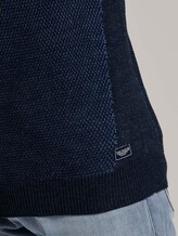 Strukturierter Pullover mit Seiteneinsätzen - Männer - navy grey plated Strukturierter Pullover mit Seiteneinsätzen - Männer - navy grey plated - 10 - TOM TAILOR
