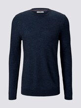 Strukturierter Pullover mit Seiteneinsätzen - Männer - navy grey plated Strukturierter Pullover mit Seiteneinsätzen - Männer - navy grey plated - 7 - TOM TAILOR