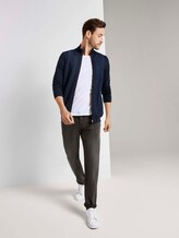 Strukturierte Strickjacke mit Stehkragen - Männer - navy grey plated Strukturierte Strickjacke mit Stehkragen - Männer - navy grey plated - 3 - TOM TAILOR