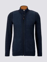 Strukturierte Strickjacke mit Stehkragen - Männer - navy grey plated Strukturierte Strickjacke mit Stehkragen - Männer - navy grey plated - 7 - TOM TAILOR