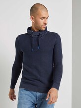 Strukturierter Stehkragenpullover im Washed-Look - Männer - Dark Blue Strukturierter Stehkragenpullover im Washed-Look - Männer - Dark Blue - 1 - TOM TAILOR