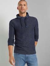 Strukturierter Stehkragenpullover im Washed-Look - Männer - Dark Blue Strukturierter Stehkragenpullover im Washed-Look - Männer - Dark Blue - 5 - TOM TAILOR