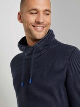 Strukturierter Stehkragenpullover im Washed-Look - Männer - Dark Blue Strukturierter Stehkragenpullover im Washed-Look - Männer - Dark Blue - 9 - TOM TAILOR