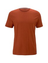 TOM TAILOR Herren T-Shirt mit Strukturstreifen, orange, Gr.L