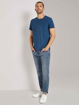 T-Shirt mit Strukturstreifen - Männer - after dark blue T-Shirt mit Strukturstreifen - Männer - after dark blue - 3 - TOM TAILOR