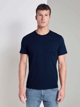 Fein gemustertes T-Shirt mit Brusttasche - Männer - Dark Blue Fein gemustertes T-Shirt mit Brusttasche - Männer - Dark Blue - 1 - TOM TAILOR